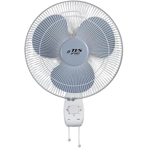 TVS GREEN Zesto Wall Fans 400mm | Energy Efficient Portable Fan | 3 Years Warranty | Runs 25 hours on 1 unit of Electricity | Grey