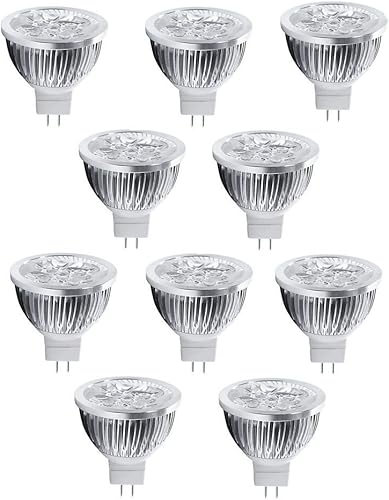 Bombillas LED MR16GU5.3 de 12 V 4 W, luz cálida, focos LED de 3000 K, equivalente a 35 vatios, lámpara de alta potencia de 350 lúmenes, ángulo de