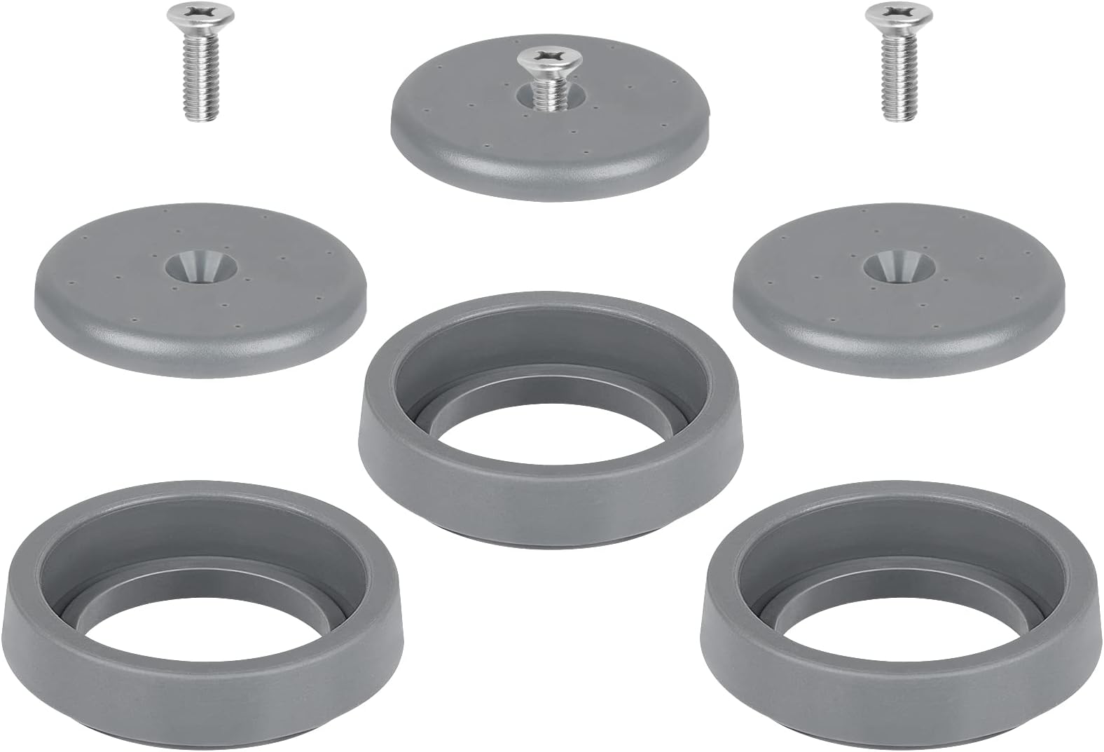 3 Pack Pre-Rinse Spray Valve Repair Kit for Most Commercial Kitchen Sink Faucet Dish Sprayer 1.42 GPM Spray Face Bumper and Screw Repair Part, Grey