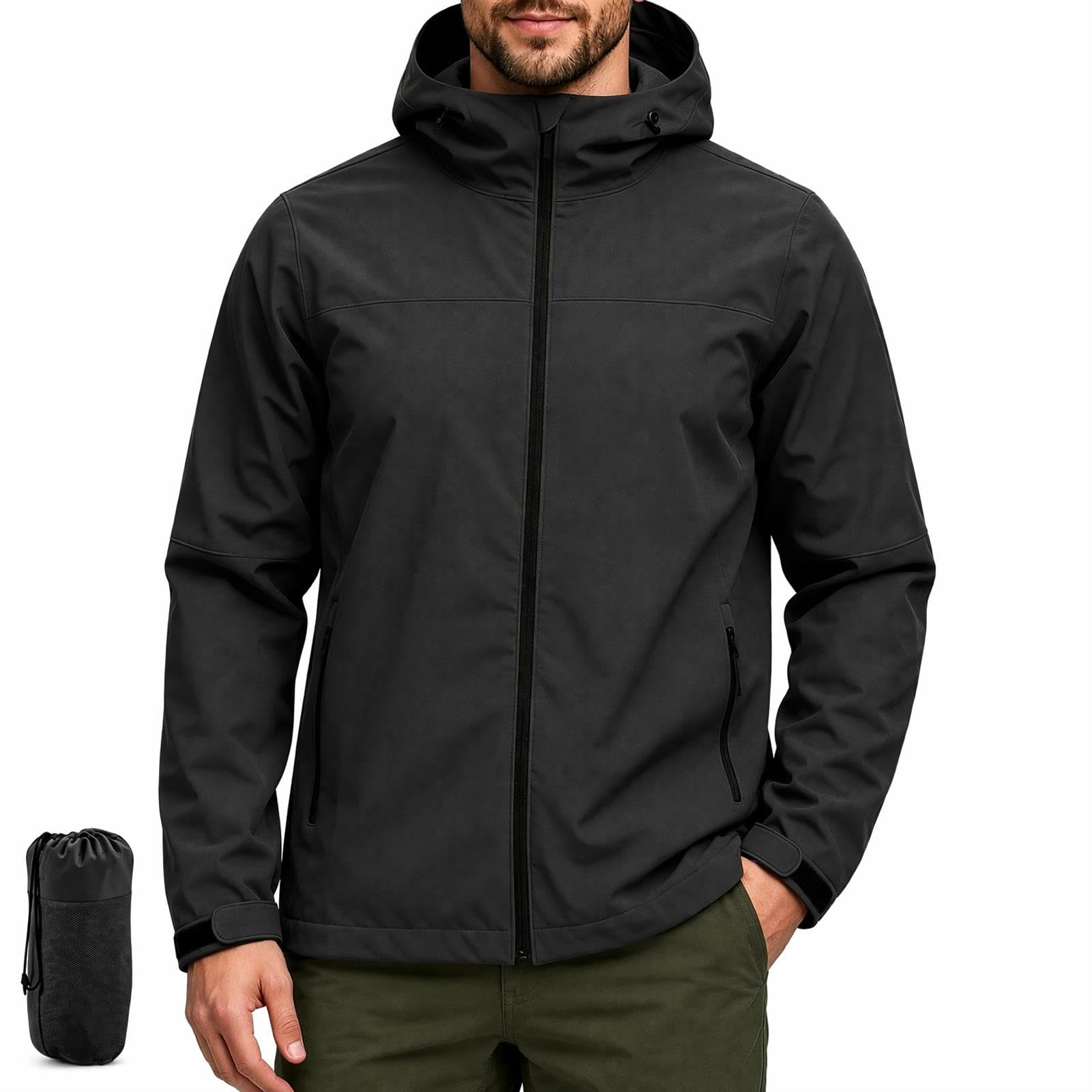 Regenjacke Herren Wasserdicht Atmungsaktiv regenjacken für herren Windbreaker mit Kapuze dünne fahrrad regenjacke herren