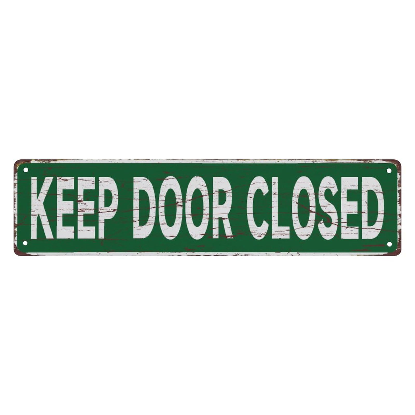Peiyeety A007 Vintage Metal Tin Sign Decorative Wall Art Keep Door Closed Themed Sign, Rustic Style, Durable Waterproof Rustproof, For Home, Office, Door, Easy To Mount, 4X16 Inch