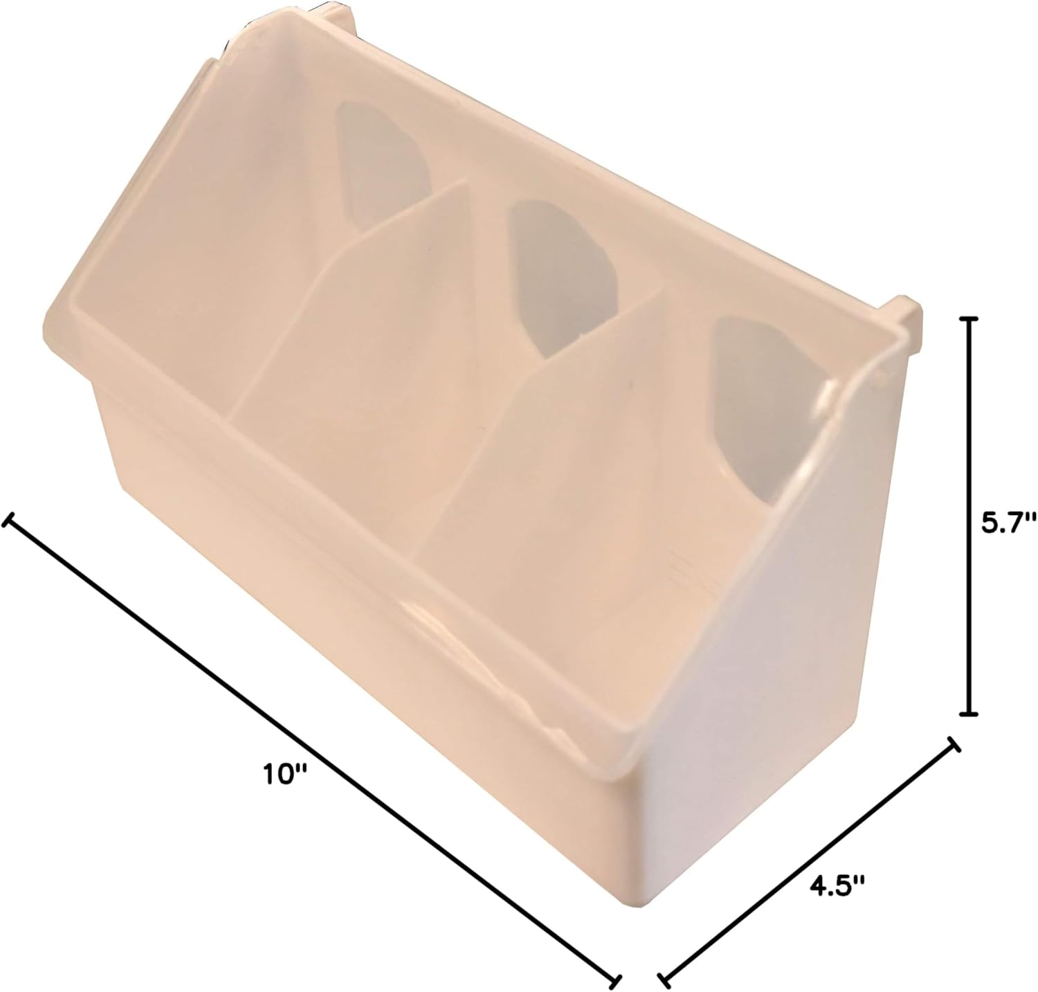 4 Pack of 3 Hole Plastic Quail Pigeon Dove Bird Outside of CAGE Mount FEEDERS