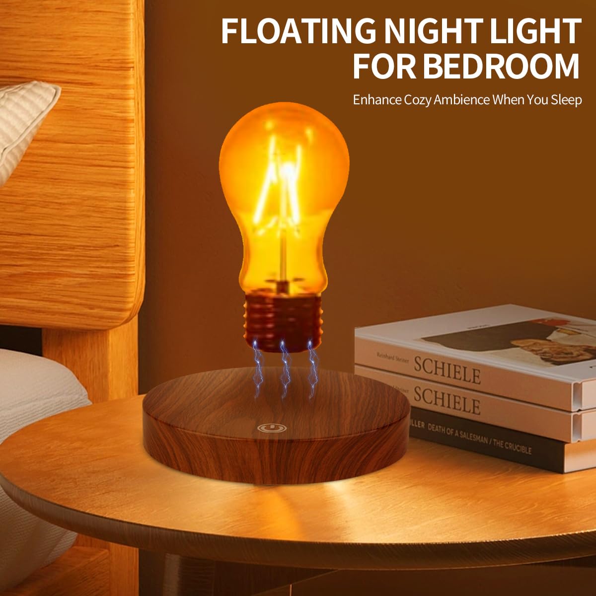Magnetische schwebende Glühbirne, schwebende Lampe, rotierende LED-Glühbirne, Nachtlicht, dekorative Schreibtischlampe für Zuhause, Tischdekoration