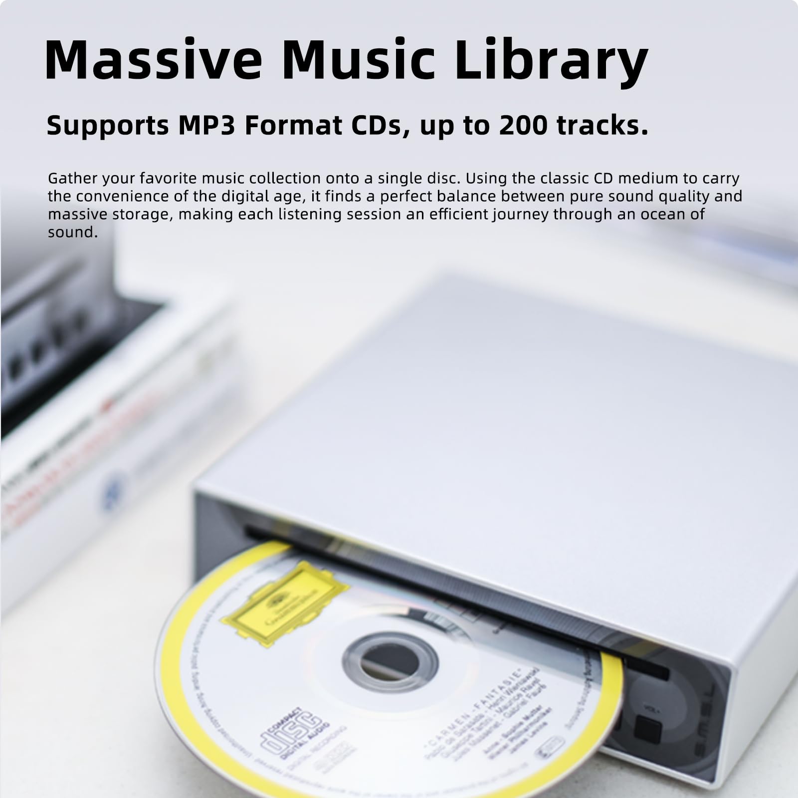 SMSL VMV PL100 PRO Reproductor de CD HiFi para el hogar, reproductor de CD para coche, chip Dual CS43131, decodificación MQA, preamplificador con RCA/XLR/3,5 mm/4,4 mm/salida digital óptica/coaxial