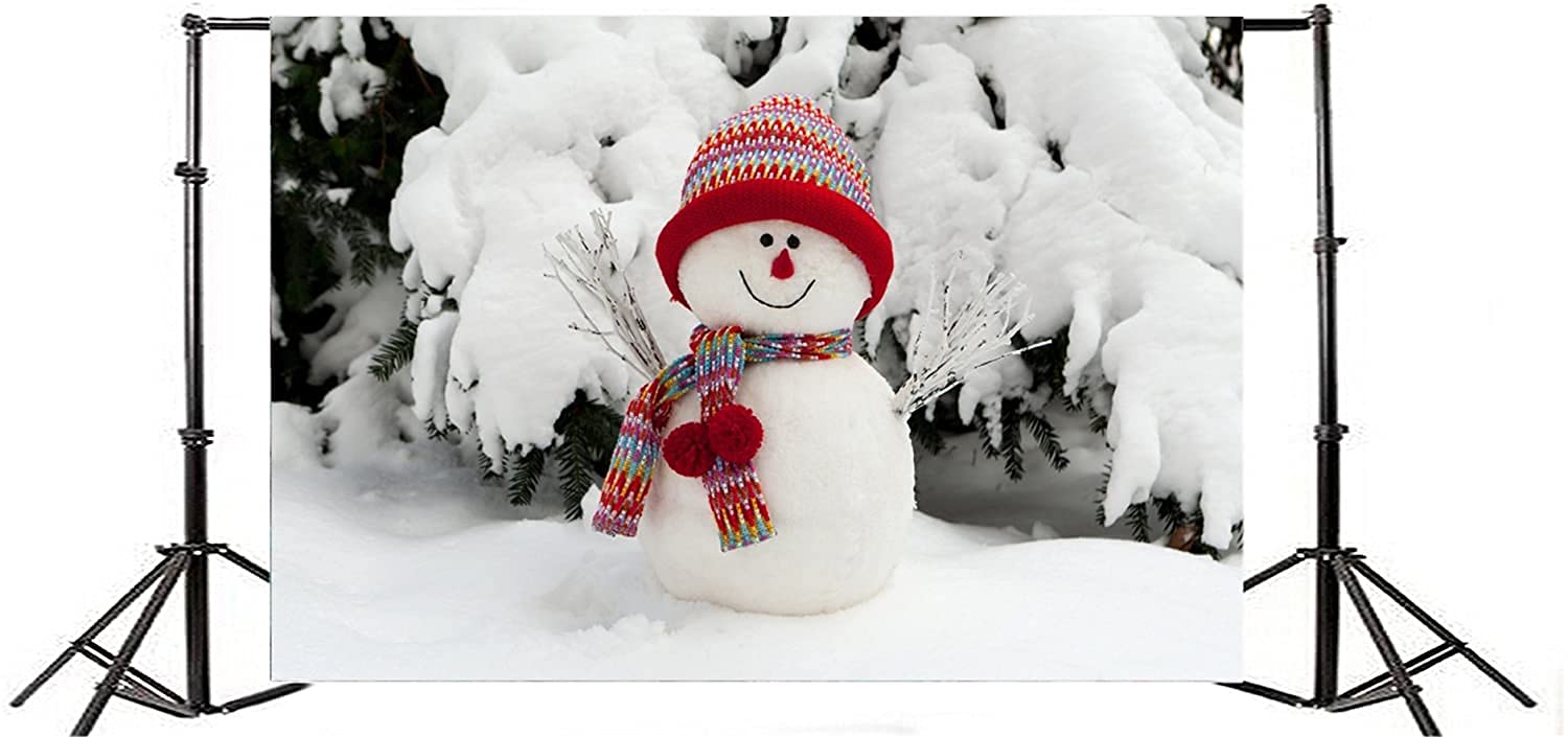 AOFOTO Fotohintergrund Weihnachtsstraße – 2,1 X 1,5 M, Vinyl, Verschneite Winter-Nachtszene Mit Häusern