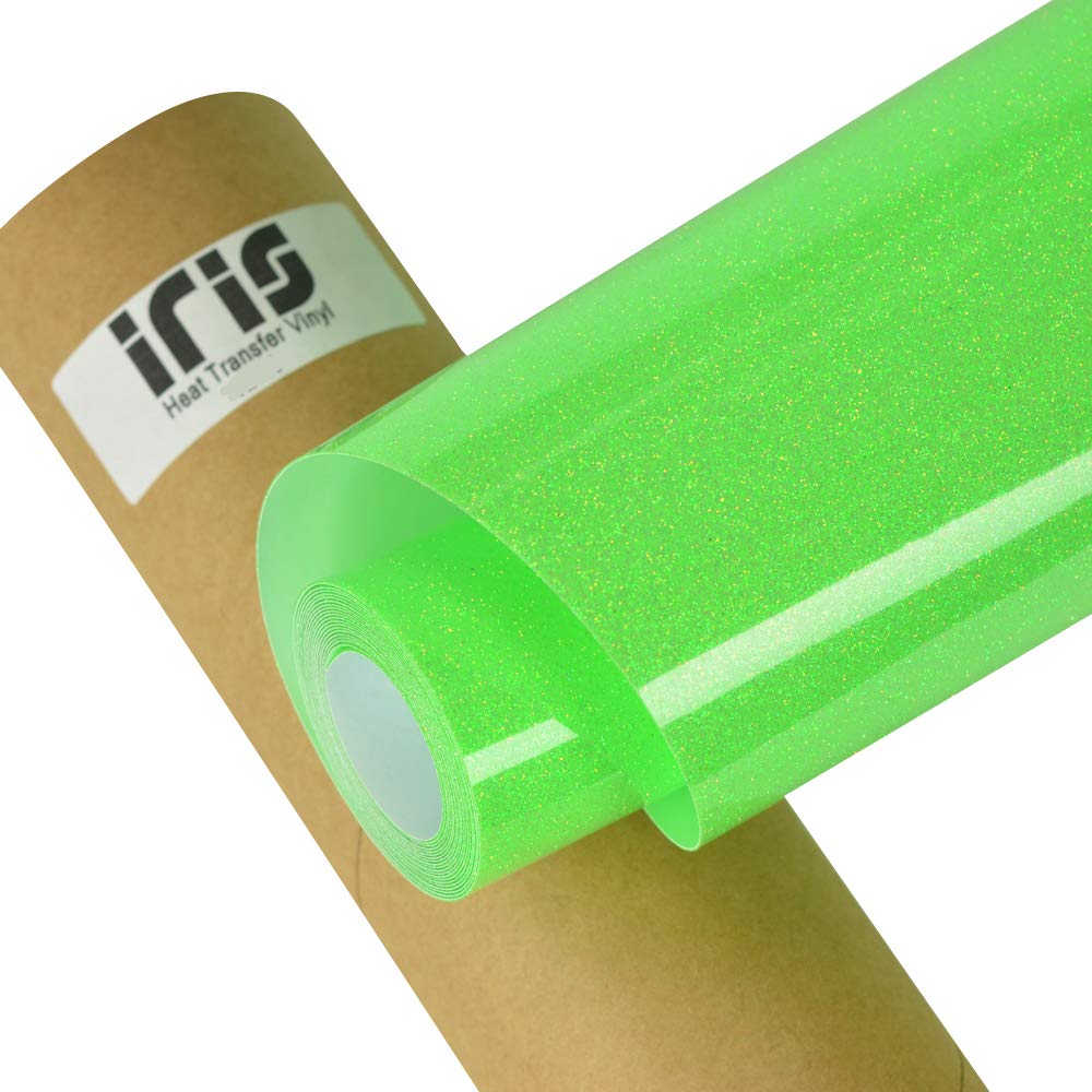 IRIS Heat Transfer Vinyl HTV Glitter on Top roll 9.8 inches by 5 feet, Iron On Vinyl, HTV Vinyl for Silhouette Cameo or Cricut for T-Shirts and Fabrics