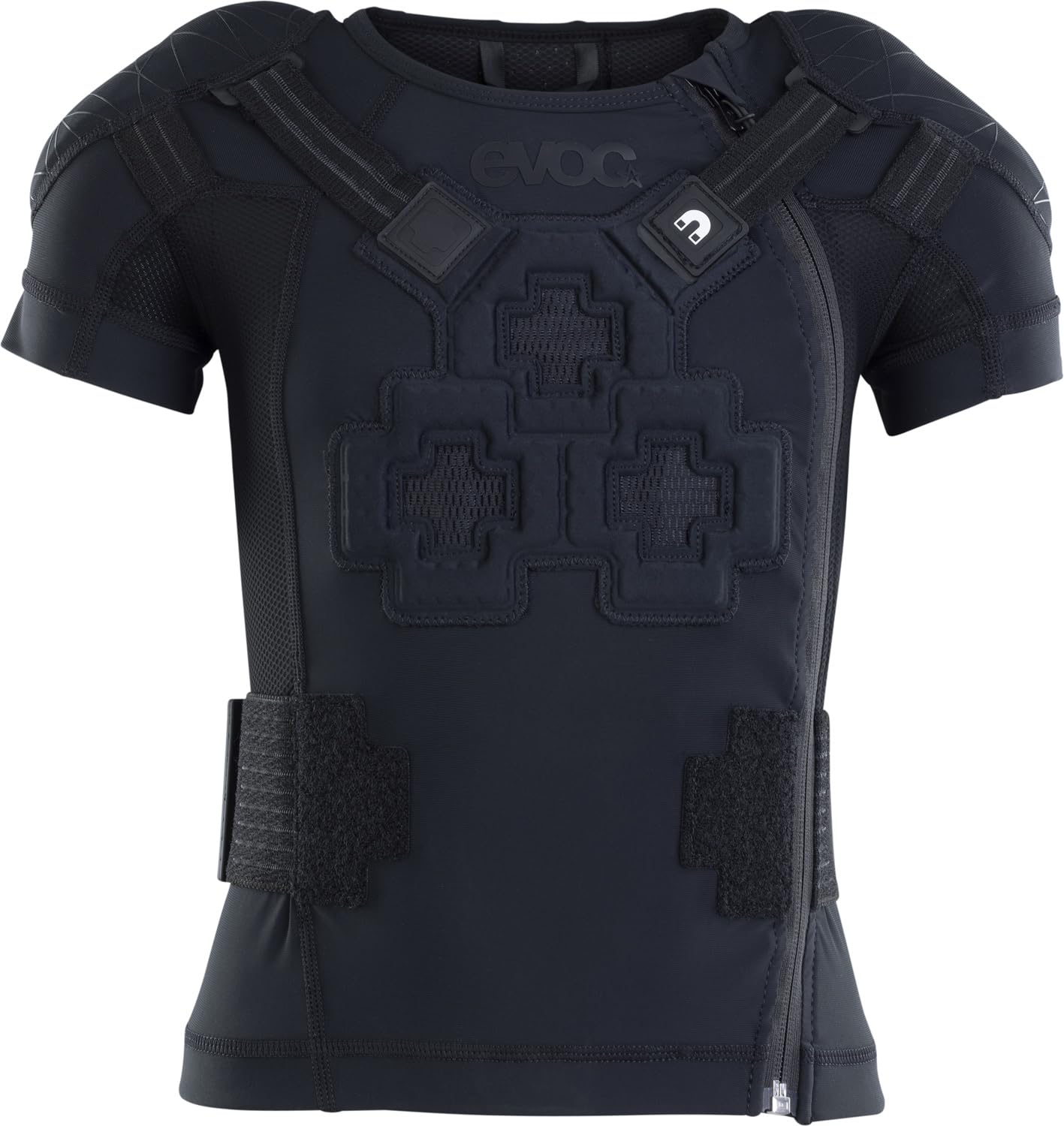EVOC Protector Jacket Kids Veste de Protection pour Enfants (Protections dorsales et épaules LITESHIELD Flex, Ventilation 3D, Fabrication Durable en Nylon MIPAN recyclé, Taille : JS), Noir