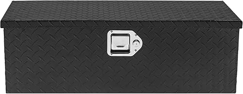 Miniatura 9 de VEVOR Caja de herramientas de aluminio para caja de camión, caja de herramientas de placa de diamante resistente de 30 pulgadas con asas laterales,