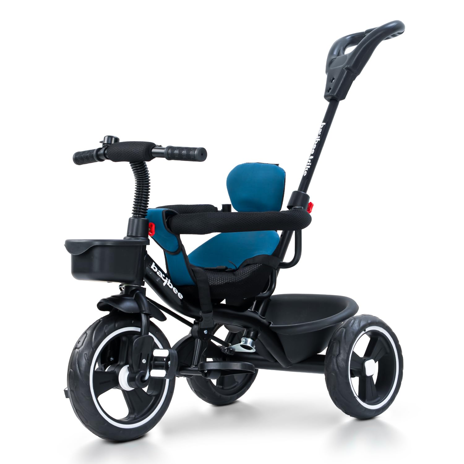 Baybee Tovino 2 in 1 Convertable Baby Tricycle for Kids | Smart Balanced Baby Trikes with Parental Handle, Cushion Seat, Guardrail & Dual Storage | Kids Cycle for 2-5 Years Boy Girl (English Blue)-picture-12