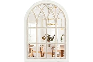 FLORA Large Farmhouse Window Pane Mirror: A Glimmering Reflection for Your Abode