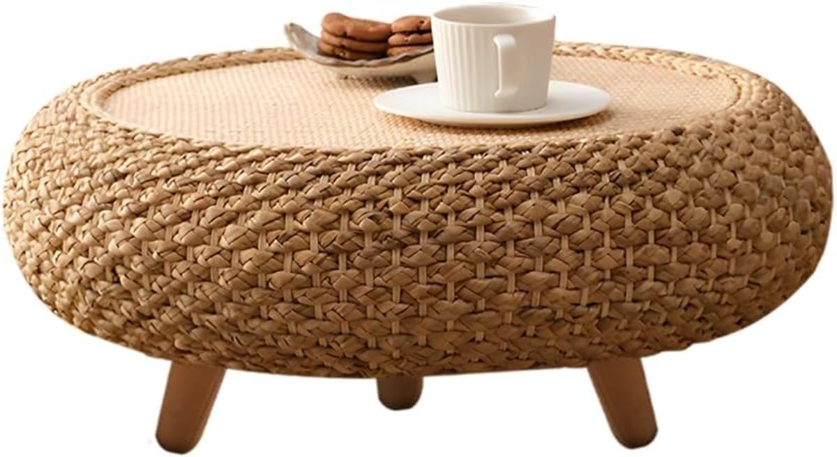 Amazon｜BQQB ちゃぶ台 円卓 ローテーブル 籐編み ラタン 卓袱台