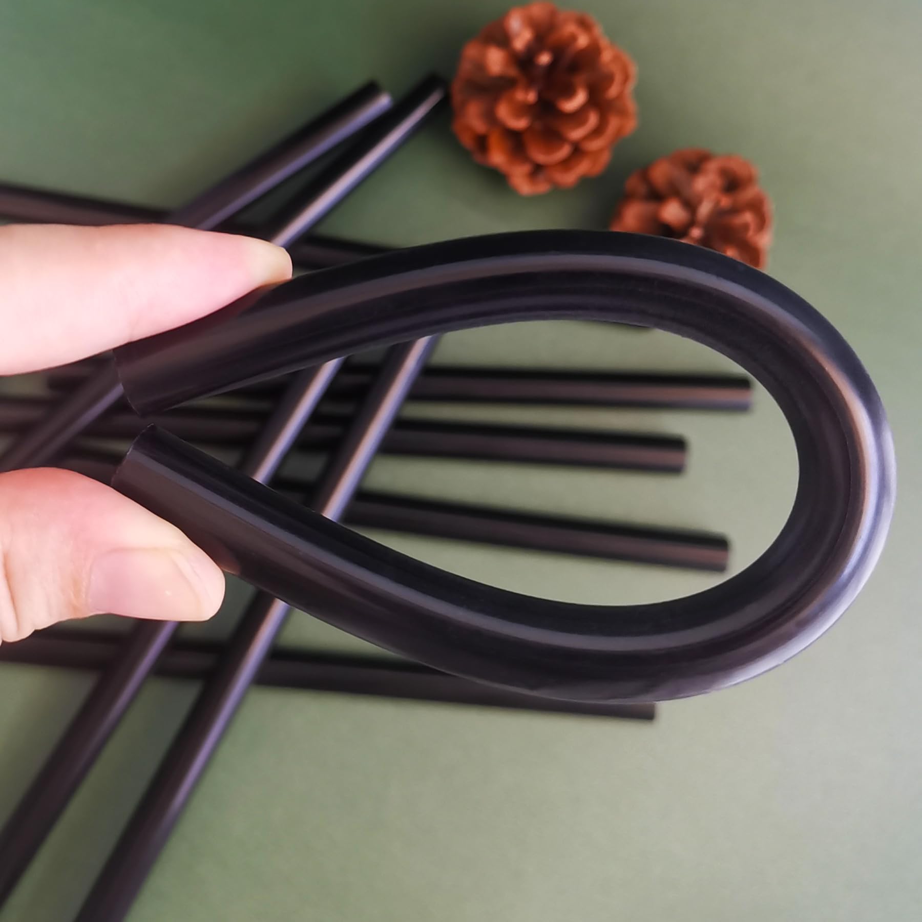 200x11mm Colla a Caldo Bastoncini Nero per Pistola Colla a Caldo - 10 Pezzi