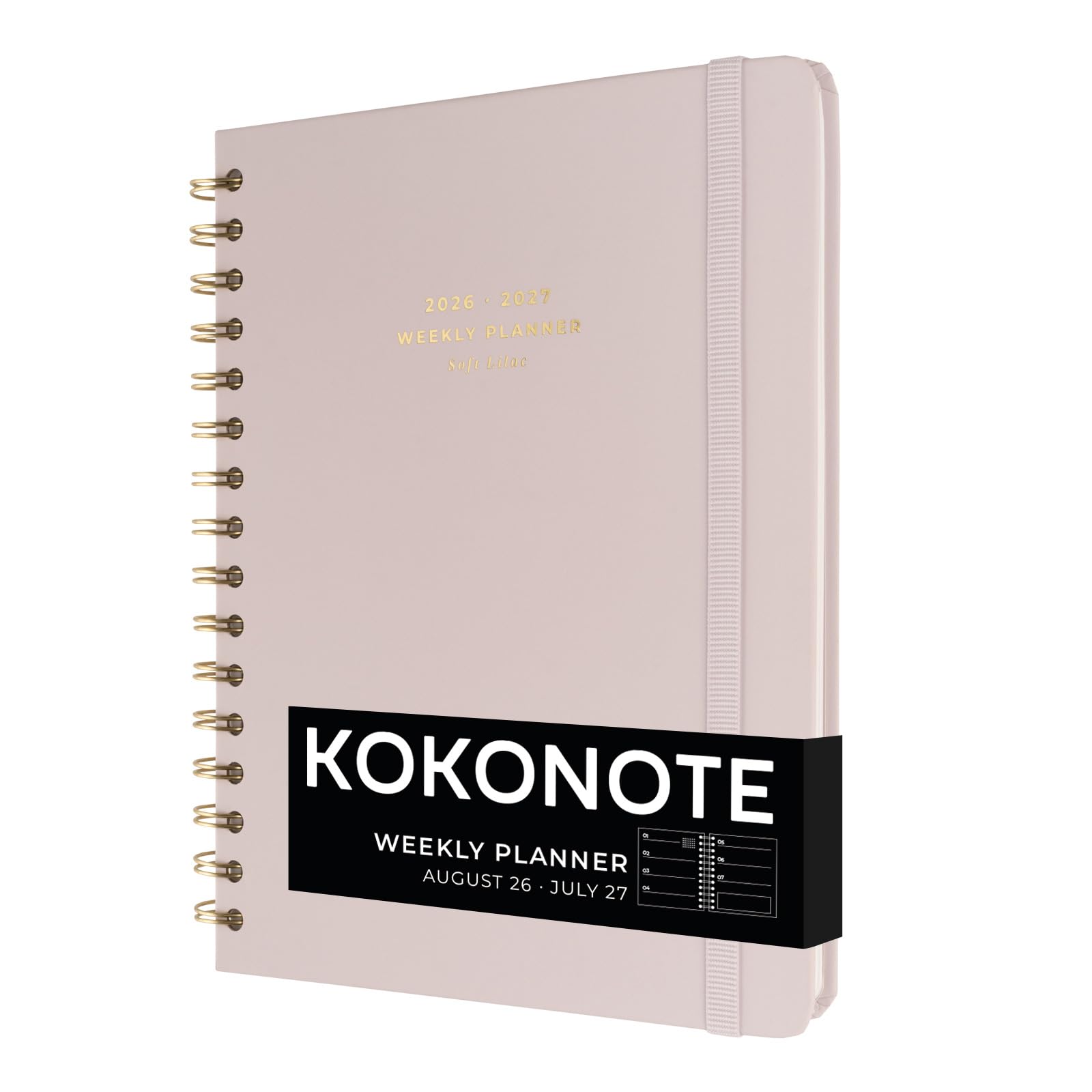 Kokonote Academic Diary 2026-2027 Week to View - Soft Lilac Planner