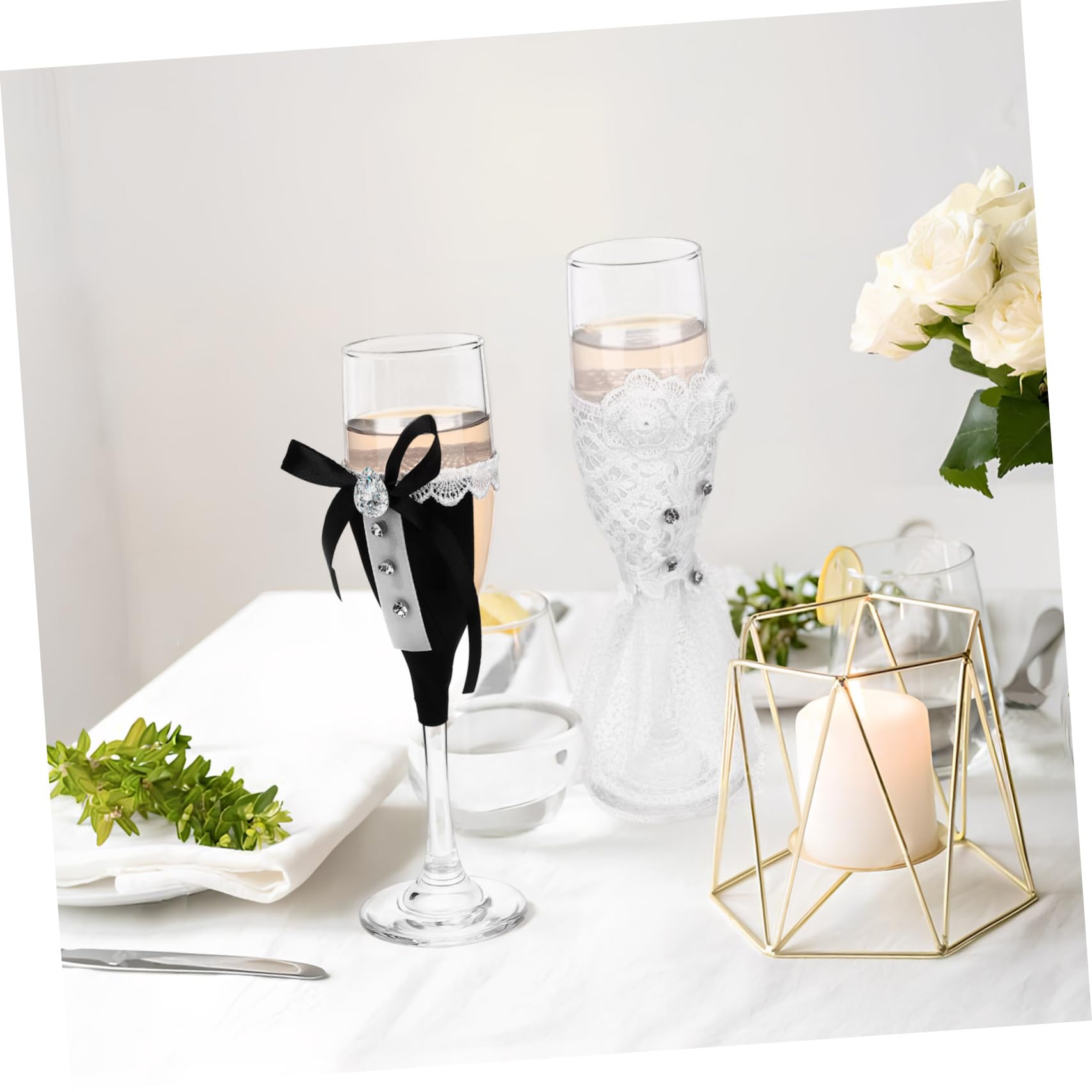 1 Set Matrimonio Novios Vestidos Para Novios Tazas De Vino De Compromiso Copas De Vino Altas Copas De Vidrio Para Tostadas De Recepción De Bodas Celebraciones