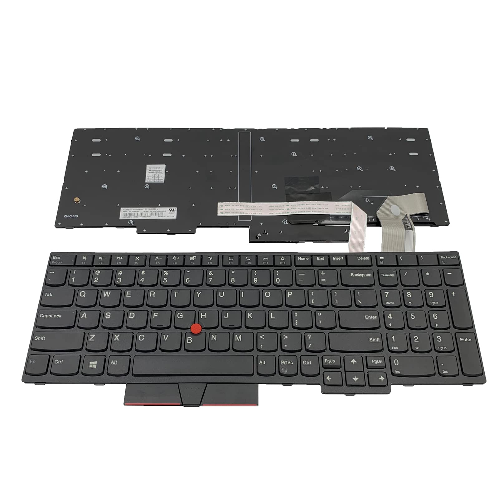 Tastiera Sostitutiva Per Lenovo ThinkPad T15 Gen 1/2, T15g, T15p - Layout US, Colore Nero, Ricambio Compatibile