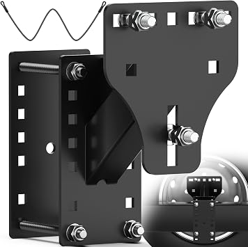 WELLUCK Trailer Spare Tire Mount for Utility Boat Trailer 3-Nuts Spare Tire Carrier Fits 4/5/6/8 Lugs Trailer Wheels on 4", 4.5, 4.75, 5, 5.5, 6 and 6.5"Bolt Patterns,180Lbs, Anti-Theft Rope
