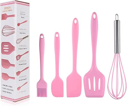 Miniatura 9 de Juego de espátulas de silicona, utensilios de cocina resistentes al calor con cepillo de pastelería y batidor, mini herramientas de cocina para