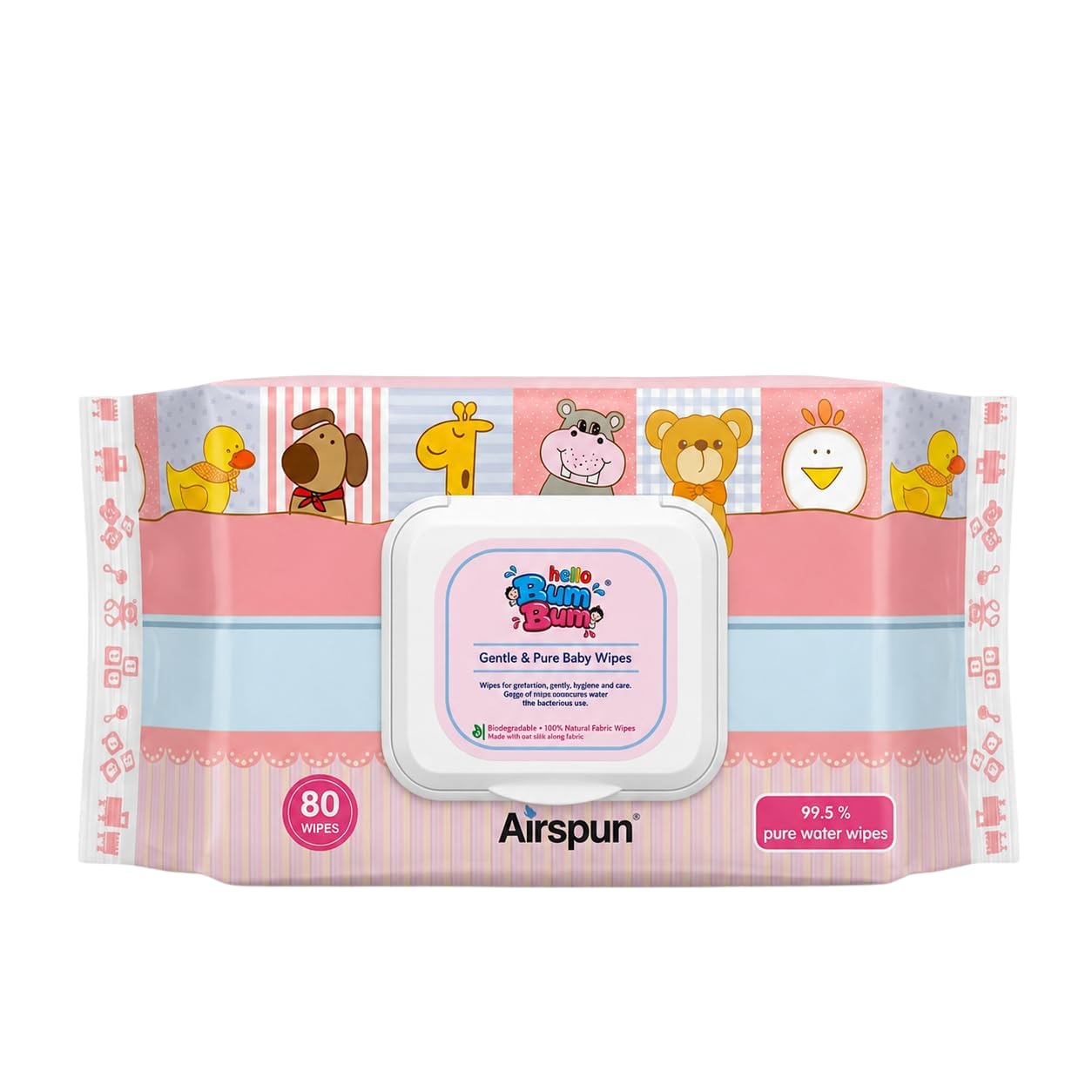 Gentle & Pure Baby Wipes - 80 Wipes (Pack of 3), 99.5% Pure Water, pH Balanced, Paraben Free, Alcohol Free-image-46