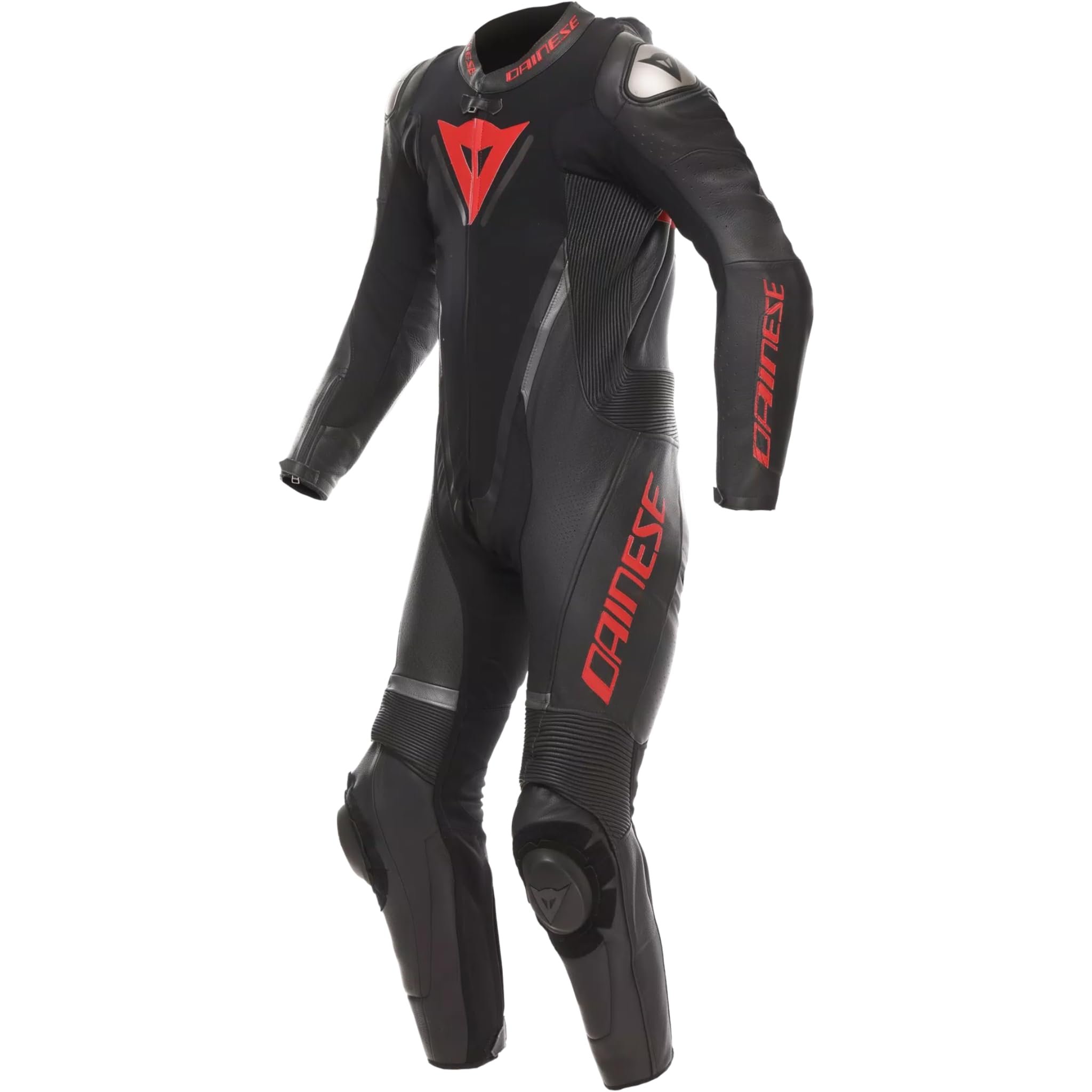 DAINESE Demon Sprint Tuta in pelle da motociclista a pezzo unico perforata, nero/nero/rosso, 48