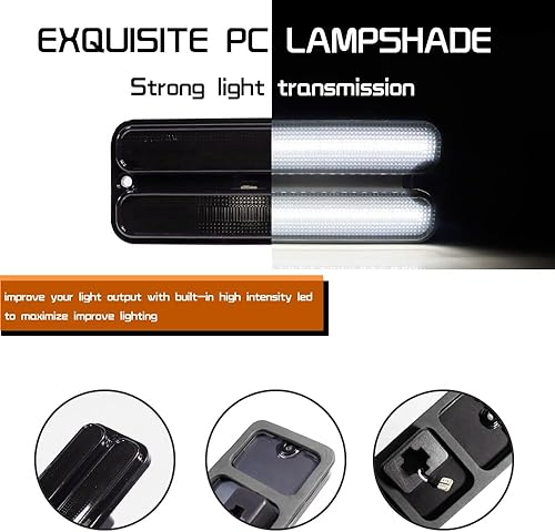 Miniatura 2 de Tonsya Para camionetas Chevy GMC 1968 1969 1970 1971 1972 con parachoques delantero lateral luces LED ahumadas blancas