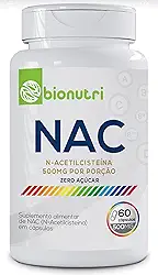 Nac N-Acetilcisteína - 60 cápsulas 500mg - Zero Açúcar - Bionutri