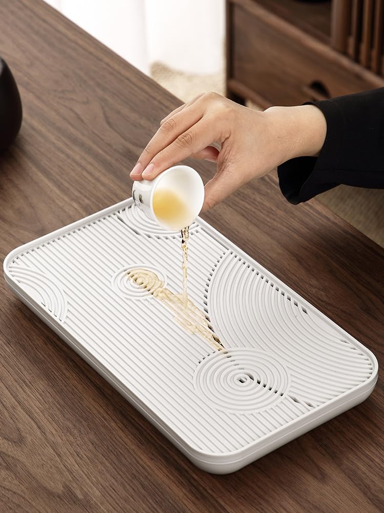 Bandeja de té Simple Bandeja de Juego de té Bandeja de té Moderna China Almacenamiento de Agua Juego de té de Kung fu Bandeja de Burbujas secas Bandeja de Drenaje de Oficina Bandeja Caja (A)