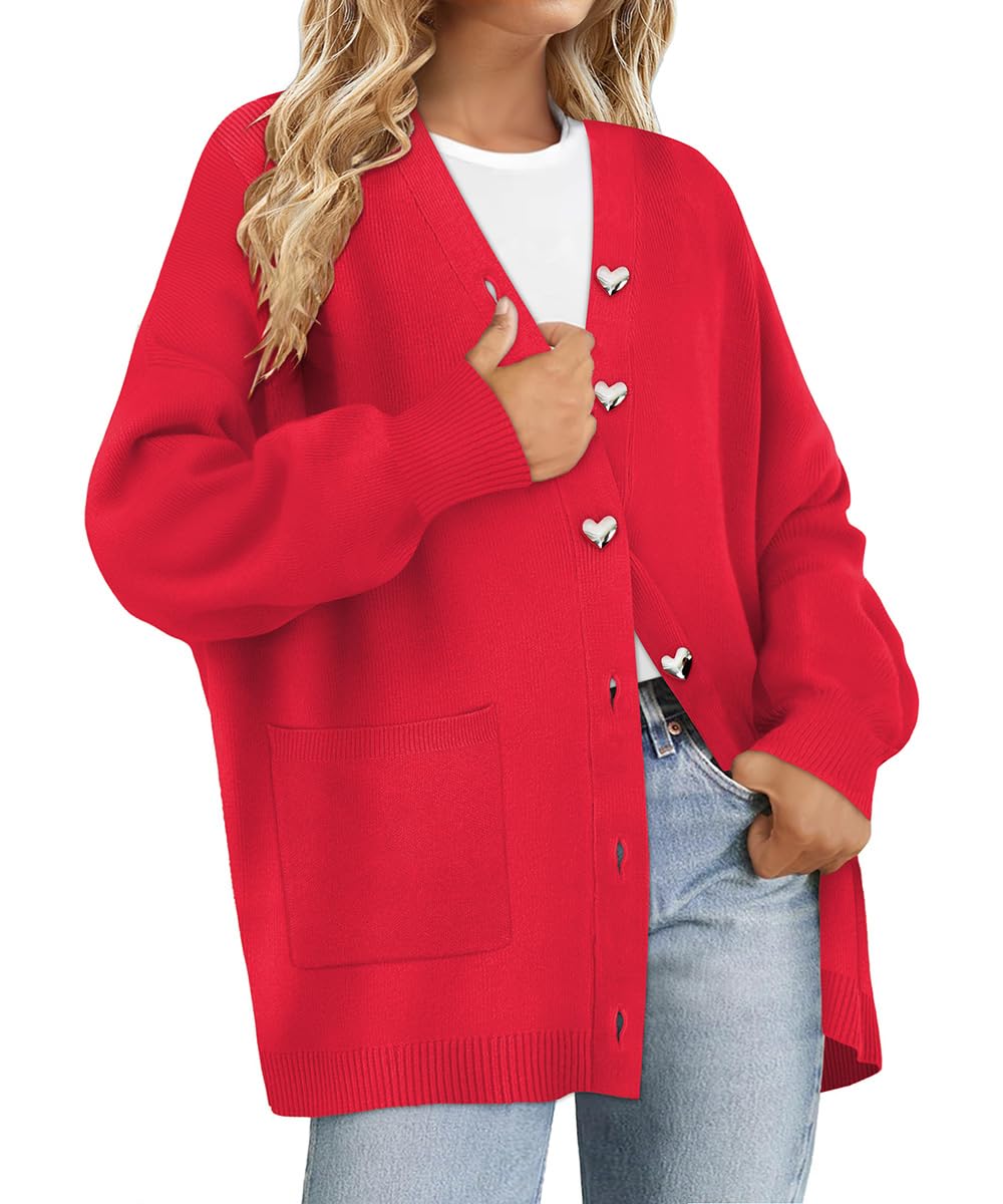 RITERA Womens Plus Size Cardigans Sweatershirts Coat Open Front Button Up Long Sleeeve Oversize Winter Outfit XL-5XL