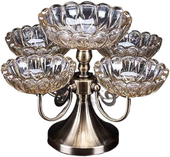 Glass Dessert Plate Decorative Candy Dish Crystal Snack Plate Glass