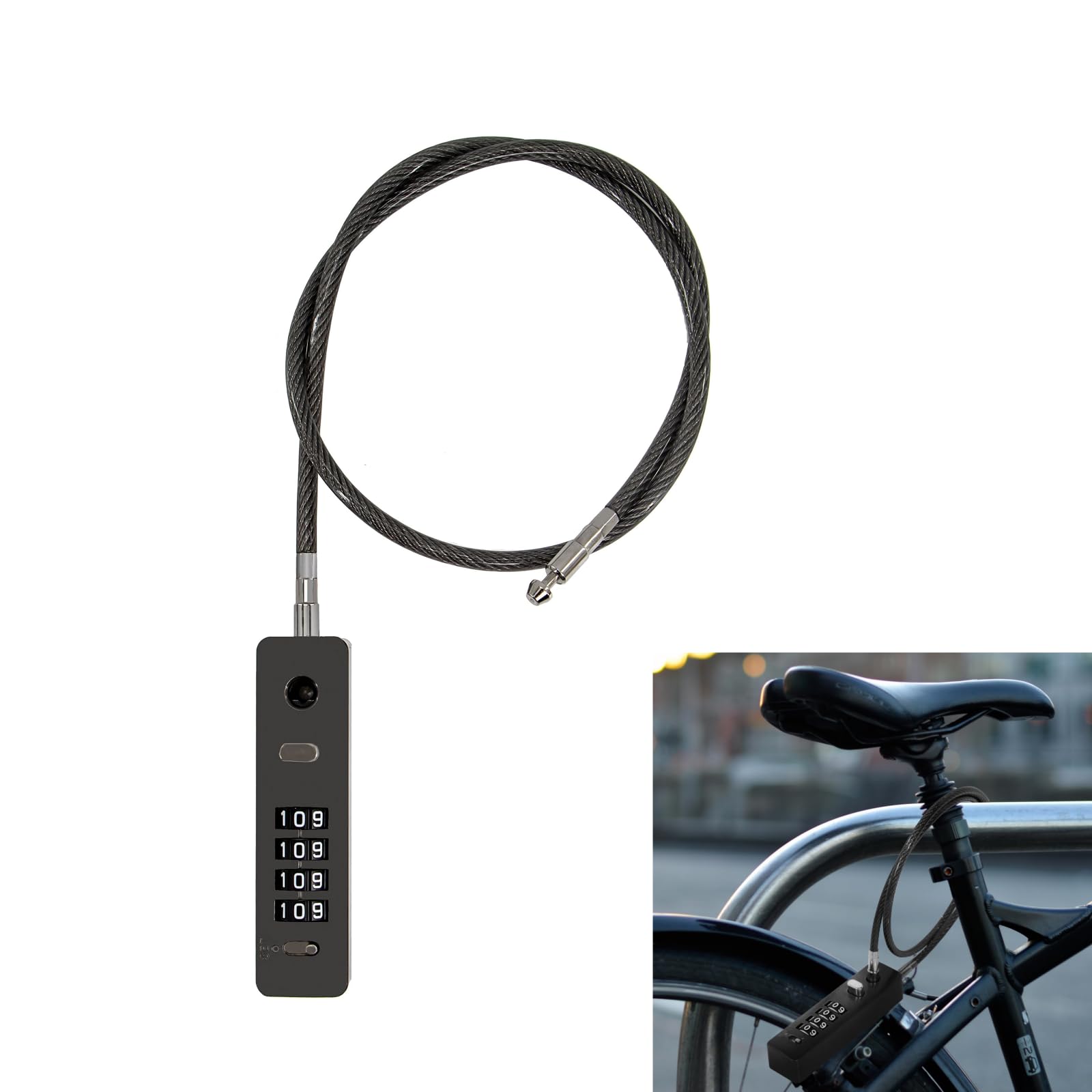 ANYPER Security Master Combination Locks, High Strength Steel Cable, 4-Digit Customizable Code, Suitable for Bicycles, Wardrobes, File Cabinets, Lockers, Doors, and Small Gates (Black, 24In)