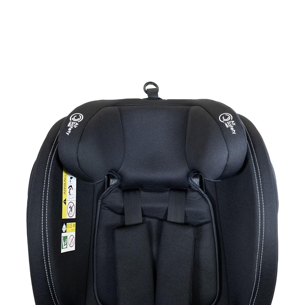 Interbaby Silla Coche Bebé PAX i-Size ISOFIX 360° Grupo 0+1+2+3 (Negro) | Silla auto giratoria 360 reclinable 40-150 cm, reductor recién nacido, protección lateral SPS, pata de apoyo