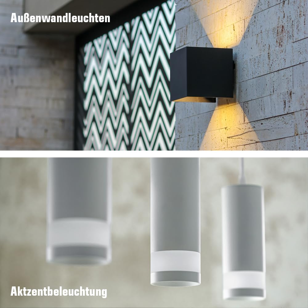 NCC-Licht 10 x Reflektor ES111 75W GU10 230V Warmweiß 2700K 24° dimmbar mit Blendschutz
