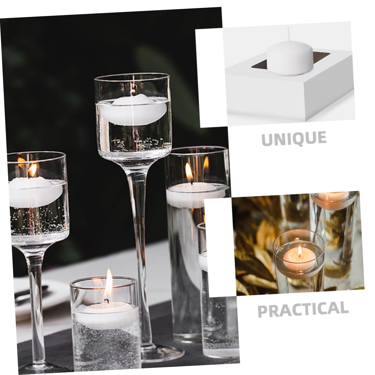 Vaguelly 10 Pezzi Candela Galleggiante Bianca Profumo per Centrotavola e Decorazioni per Feste Matrimoni e Romantiche All Aperto Design e Leggero