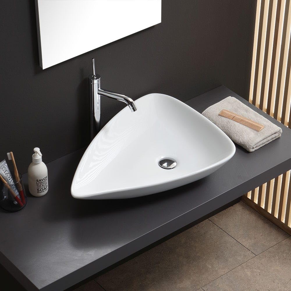 Kiamami Valentina - Lavabo Da Appoggio Forma A Goccia In Ceramica Design Moderno