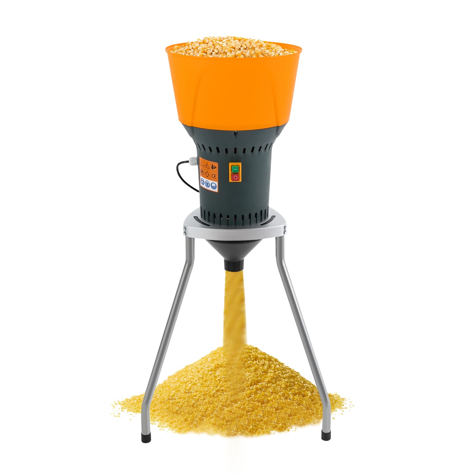 Macinino elettrico per cereali 19000RPM 220V con 5 setacci Macinino professionale per cereali secchi come frumento, mais, orzo Ideale per uso domestico e fattoria per la preparazione di mangime per