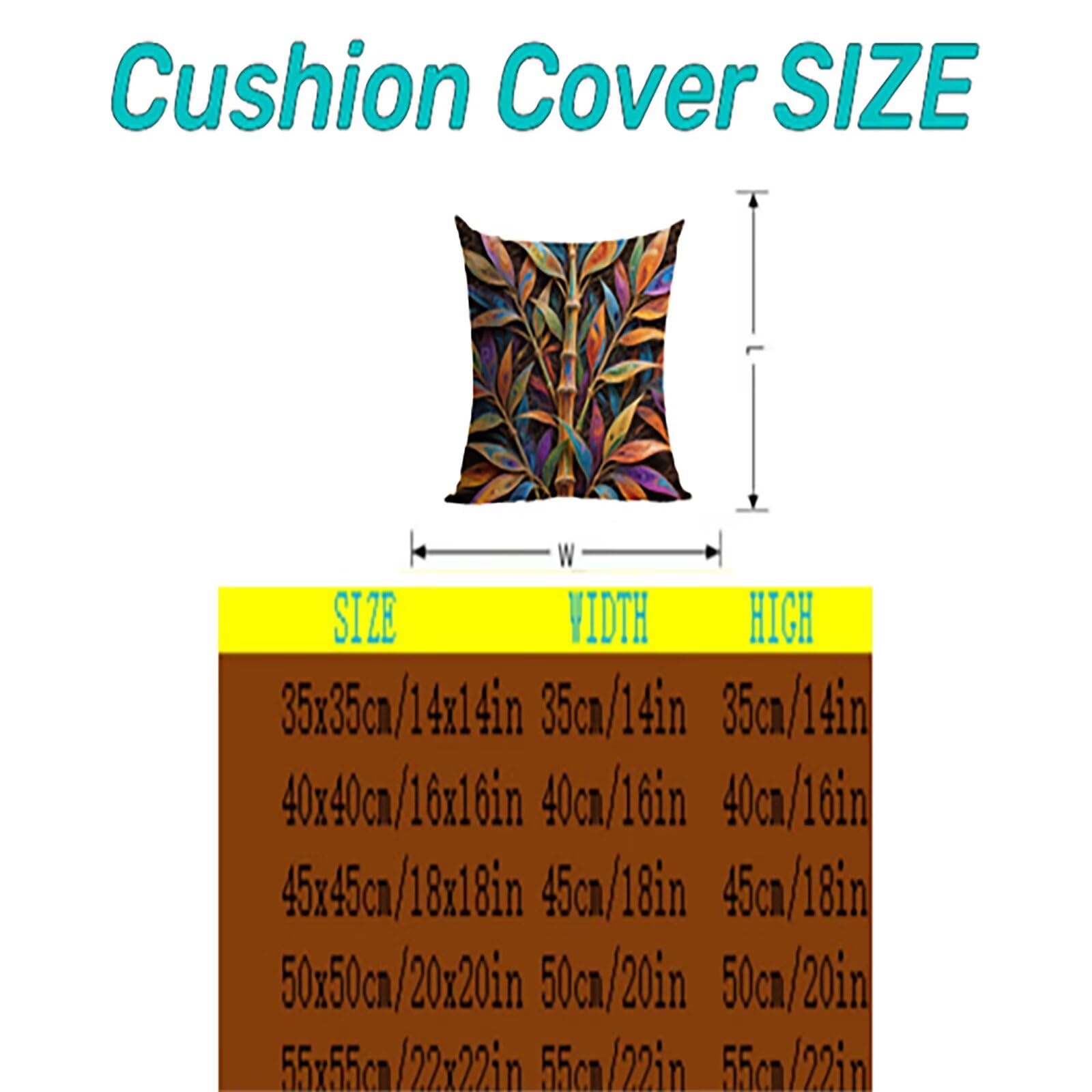 Federe Cuscini per Divano 50x50cm 4 Pack Federe Cuscino Bambù THDZ-0926
