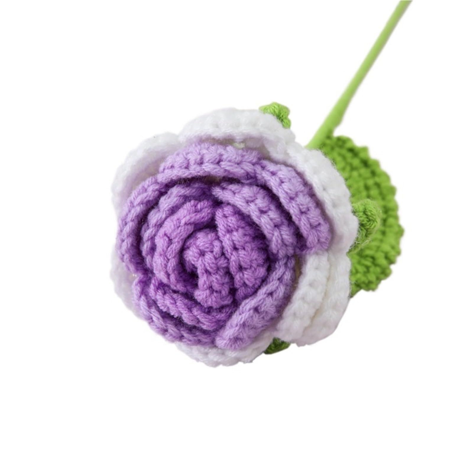 ENWWCH 2pcs Crocheted Flowers, Artificial Bouquets Handmade Sunflower Tulip For Home(Color2)