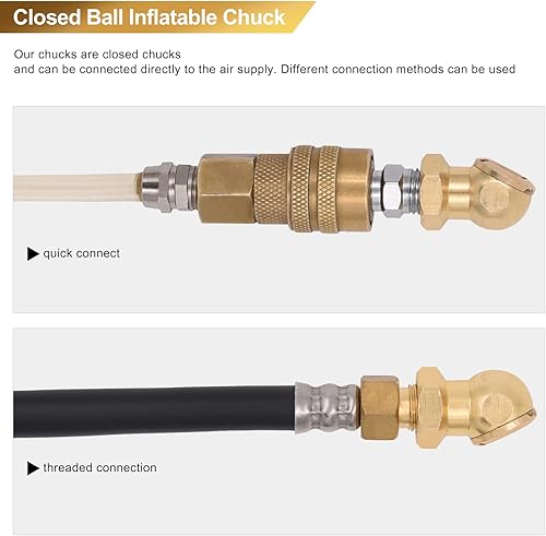 Miniatura 5 de Inflador de bola de latón cerrado portátil de 14 pulgadas para accesorios de compresor de medidor de inflador, paquete de 3