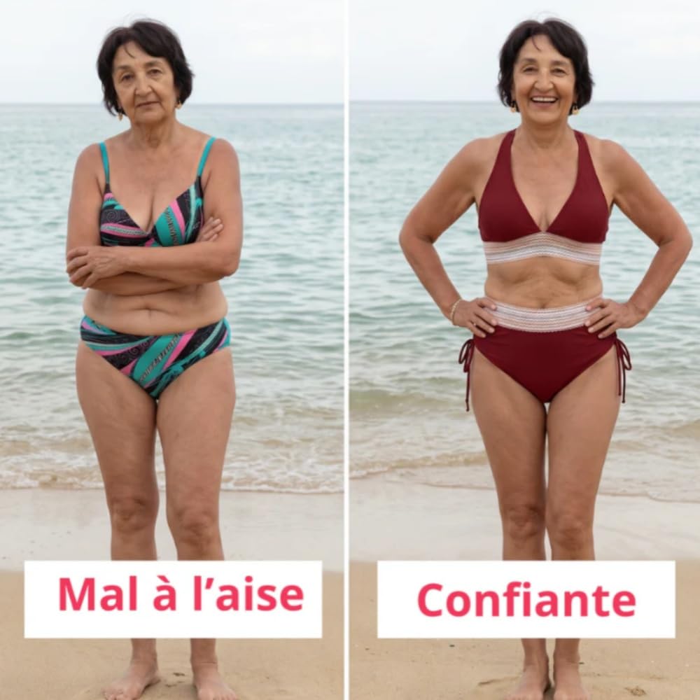 Maison Solene Maillot de Bain Bikini Taille Haute Femme - Effet Gainant, pour Plage & Vacances