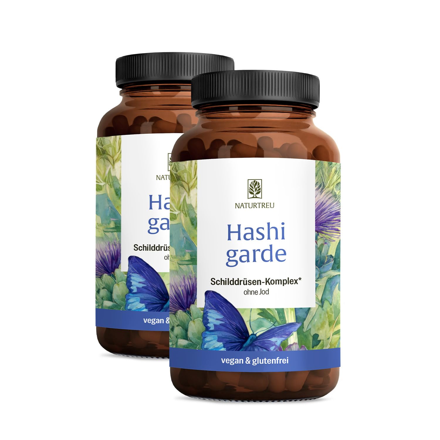 NATURTREU® Schilddrüsen Komplex* - Selen Komplex ohne Jod | Kapseln mit Selen 200µg und Myo-Inositol - hochdosiert, natürlich und vegan – 180 Kapseln