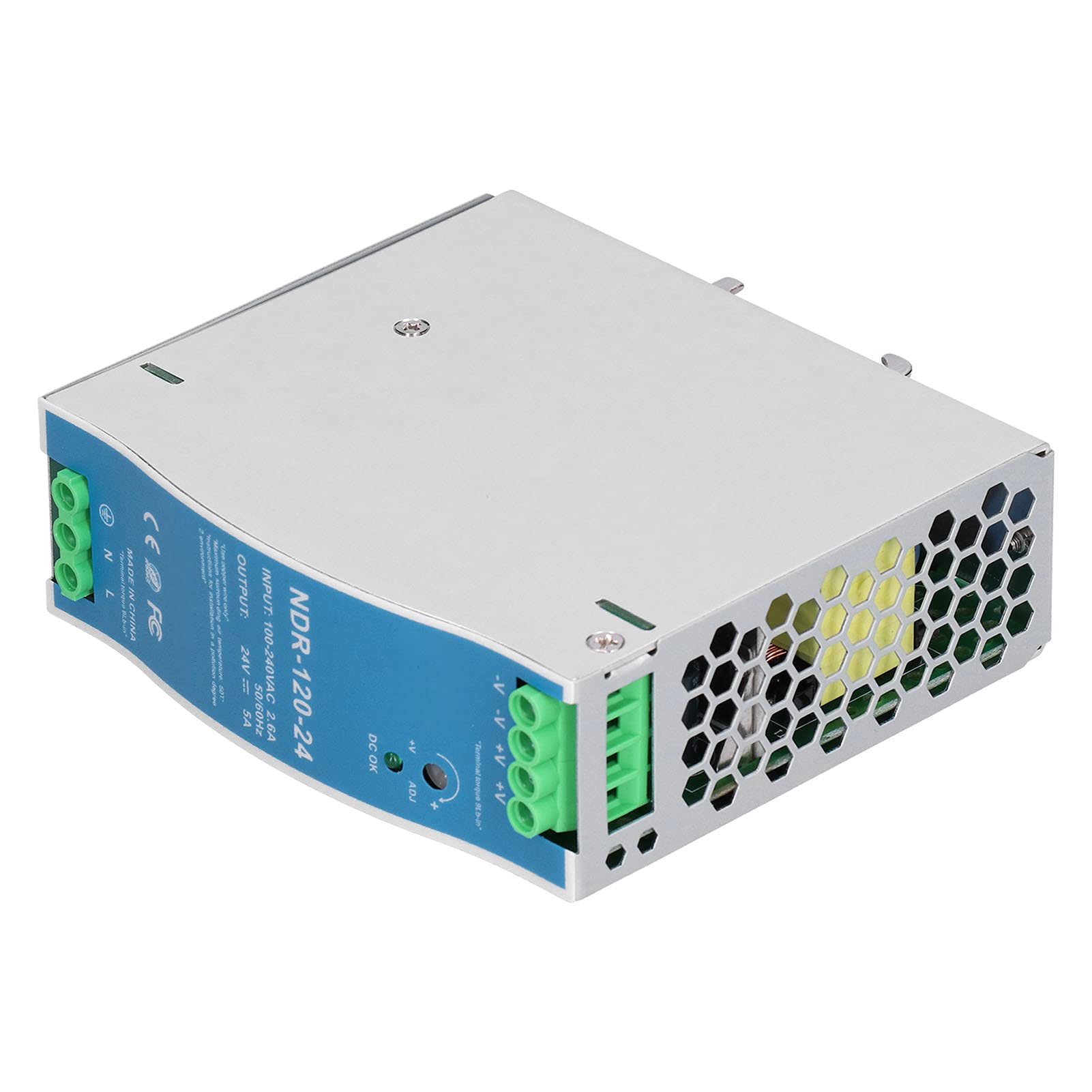 NDR-120-24 Fuente de Alimentación de Riel 5A 120W Interruptor Industrial para Operación Rápida y Segura AC100-240V