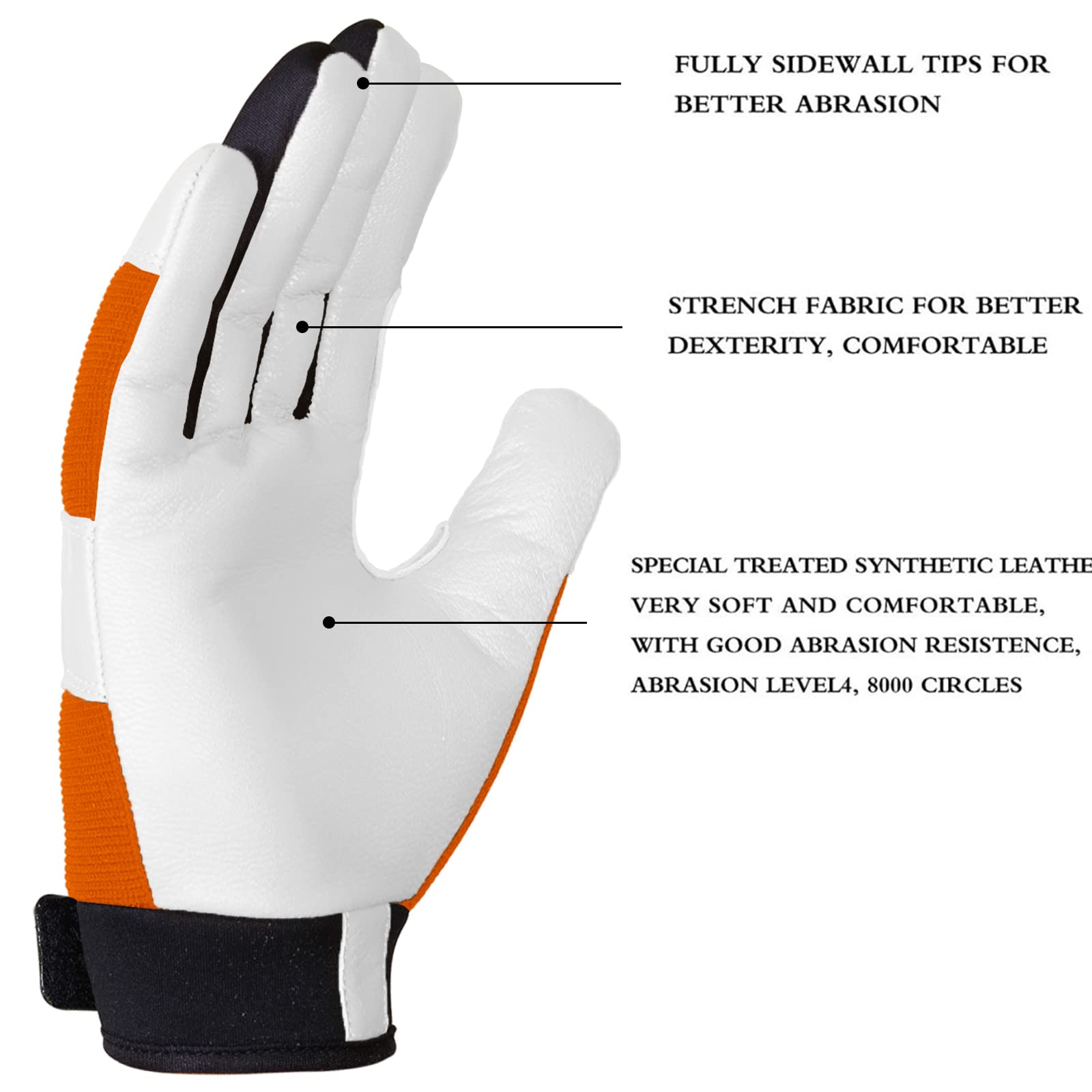 WESTWOOD FOX Gardening Working Gloves Garden Thorn Proof Flexible Heavy Duty Leather Mechanic Utility Dexterity Breathable Construction Gloves for Work Mens Women (Medium - Image 4