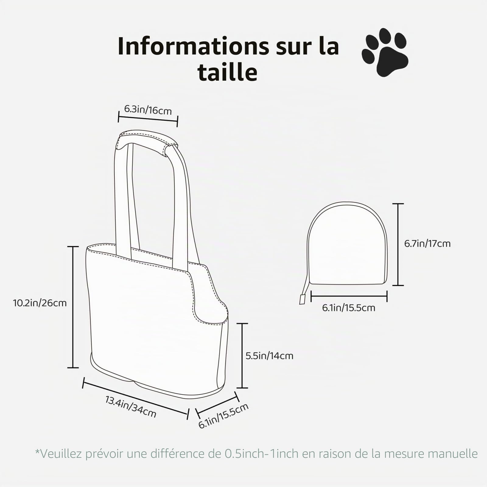 Sac à bandoulière portable pour petit chat et chien, sac fourre-tout de voyage pliable pour animal de compagnie, sac de transport pour chiot à transporter dans les avions, les bus, le métro