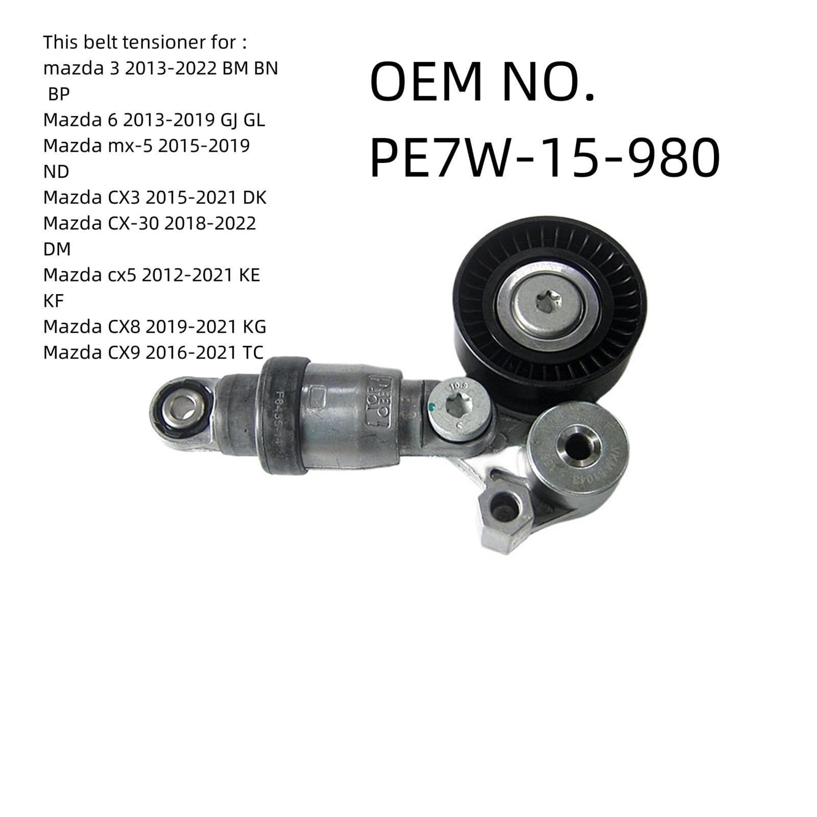 その他 teasute30 PE7W-15-980 Engine Belt Tensioner，Compatible for Mazda 3 2013