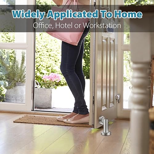 Vista 5 de Topes de puerta, paquete de 4 topes magnéticos para puerta, tope de puerta magnético resistente, cierre de puerta de acero inoxidable, soporte