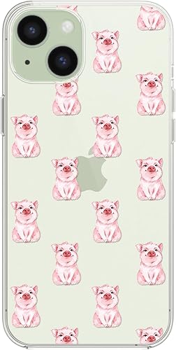 Miniatura 5 de Blingy's Funda para iPhone 15, para mujeres y niñas, diseño de cerdo divertido diseño de animales de dibujos animados, funda protectora transparente