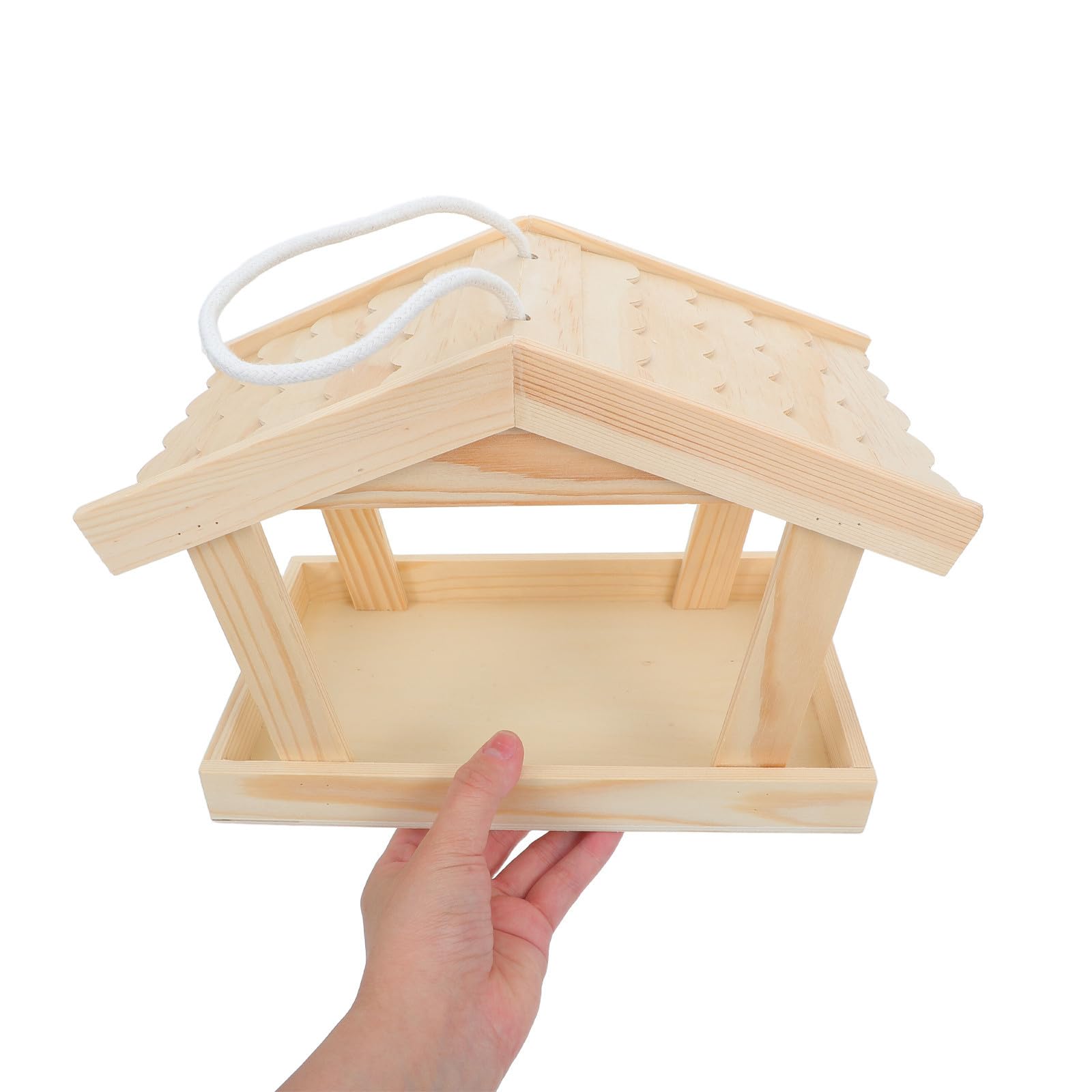 Lurrose Mangeoire Intempéries aux en Pin Oiseaux Sauvages Résistant pour Suspendue Design Maison Rustique pour Jardin et Arrière-Cour, pour Pinsons