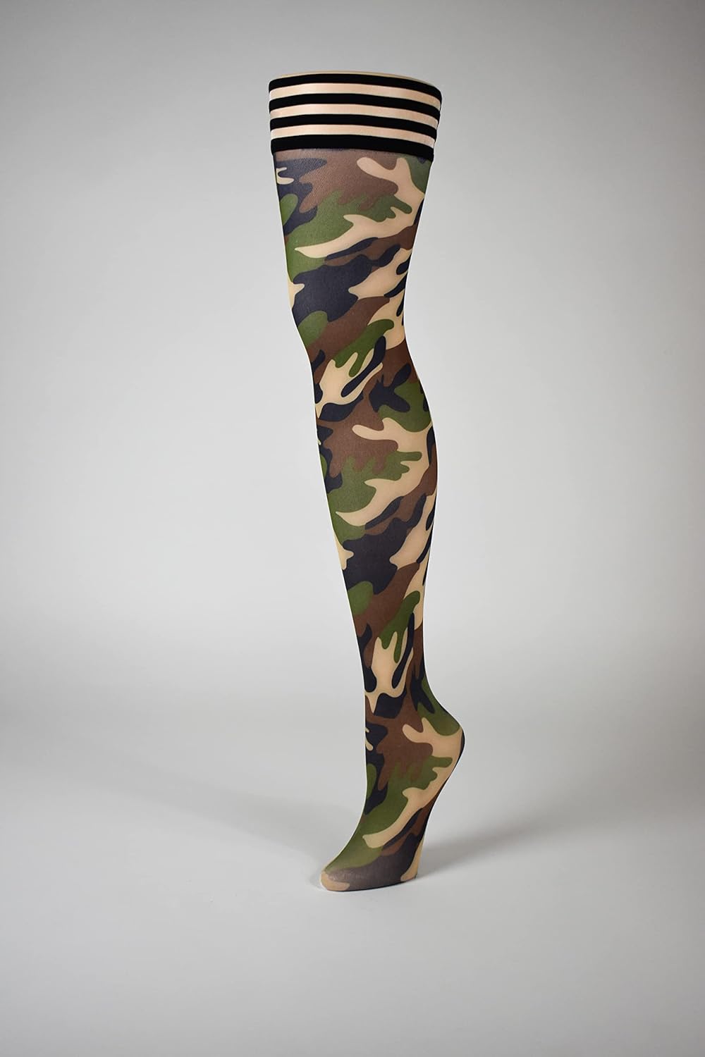 Alex: Camo Thigh-Highs. Petite to Plus Size.
