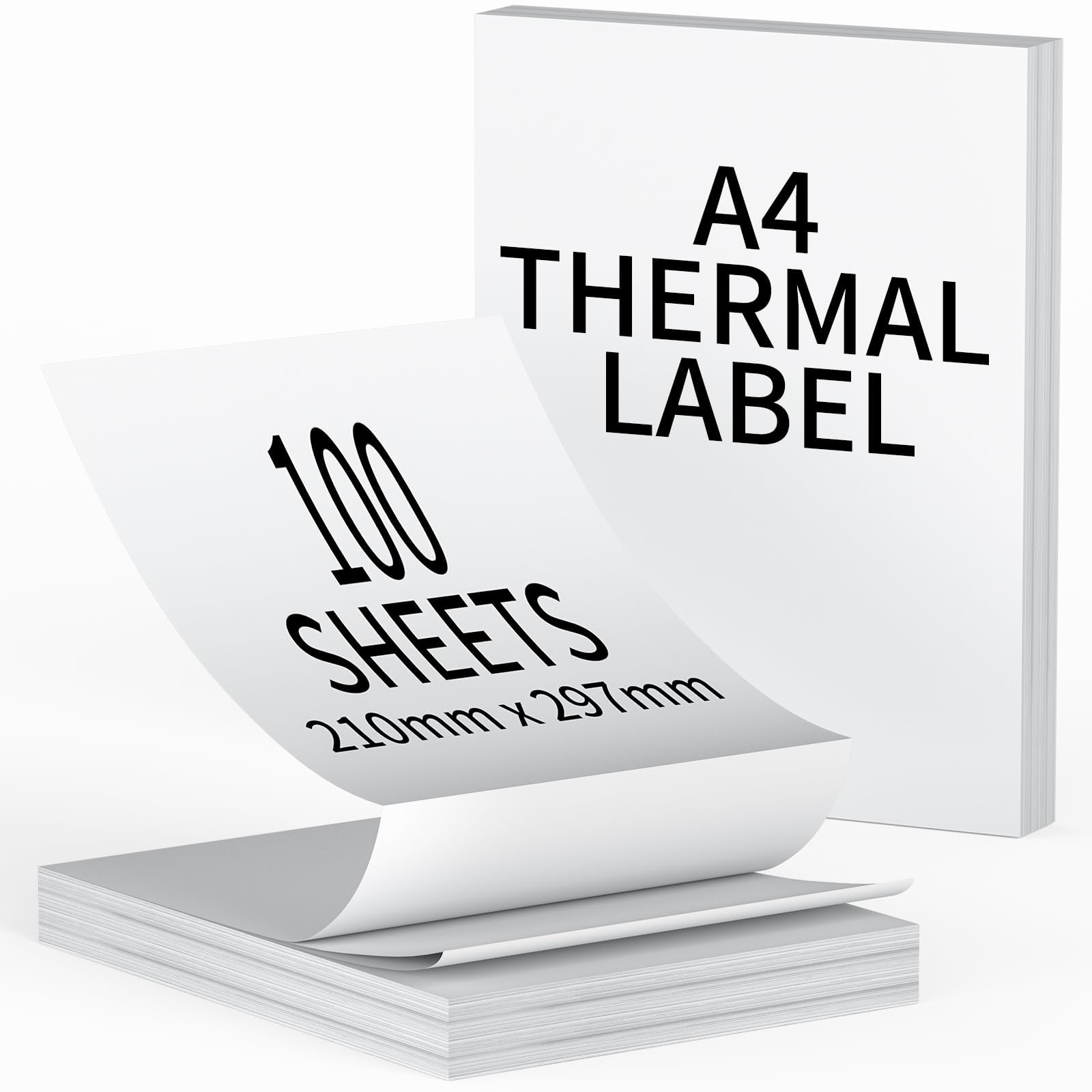 Papel térmico A4 (plegado), 100 hojas 210 × 297 mm, papel de impresión continuo, compatible con la impresora térmica portátil MT800Q, para trabajar en viajes o en casa, la imagen, etc.