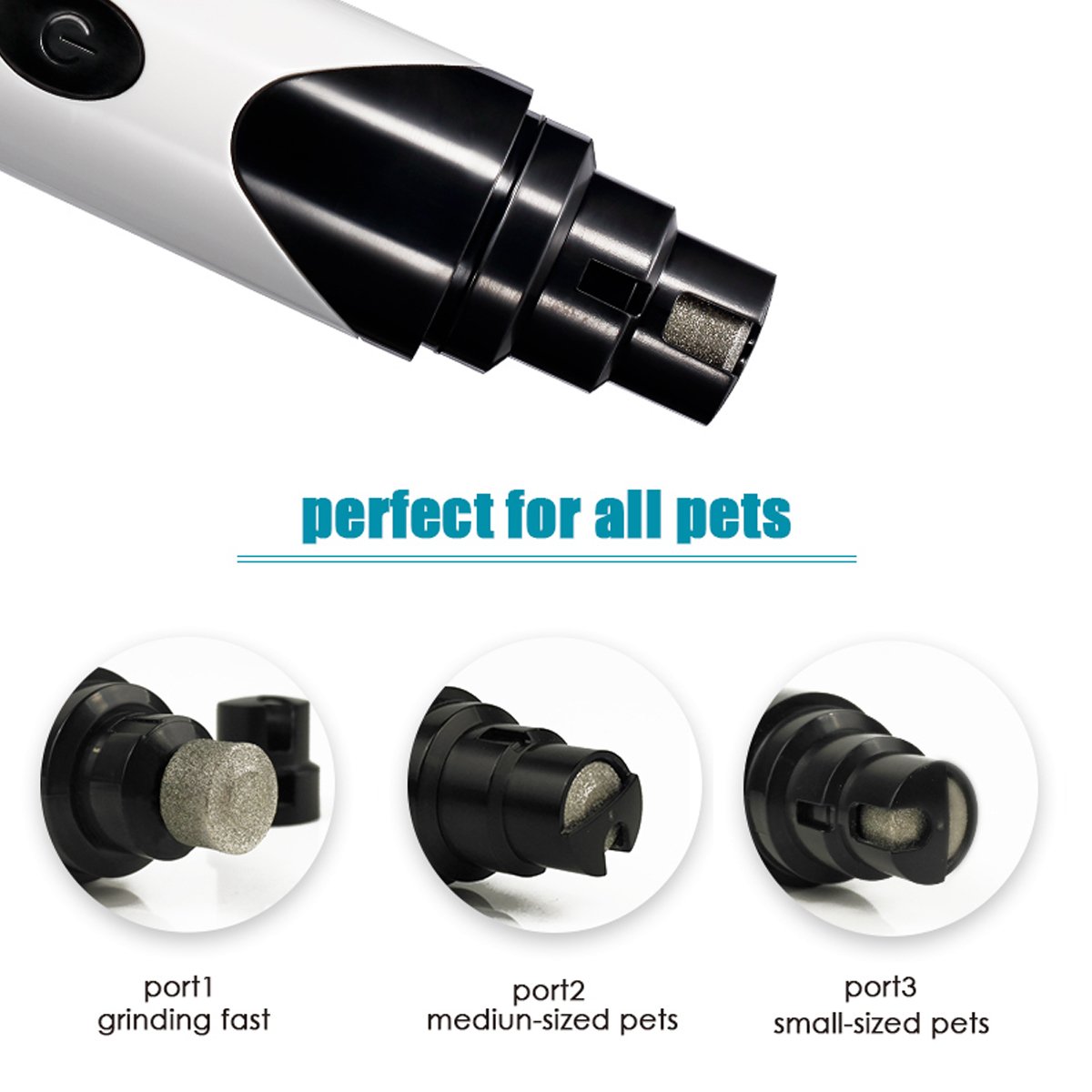 PETCUTE Lime pour Chien Coupe-Ongles électrique pour Chien Affiloir à Ongles Broyeur d'Ongle Rechargeable pour Chien