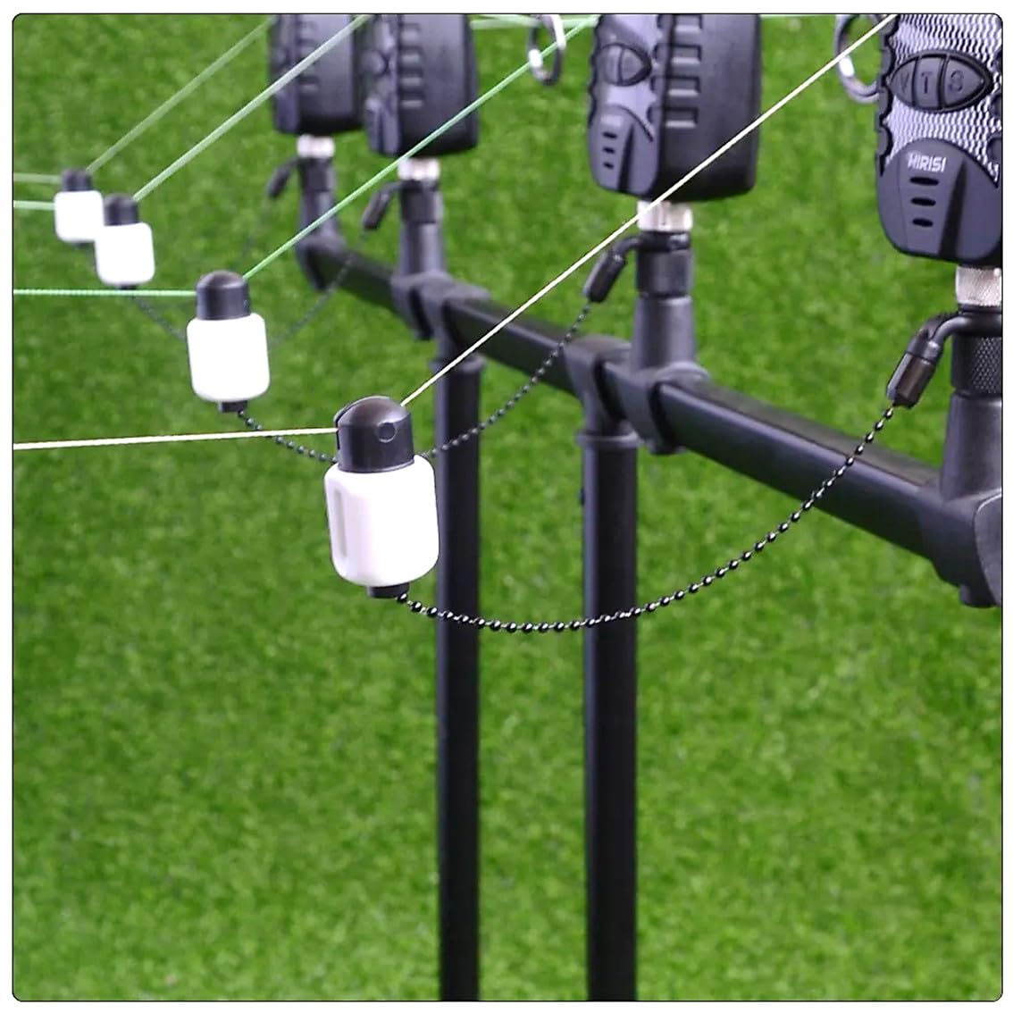 TJR Tackle Pro Ace 2 Bite Indicators Bobbins & 2 Rod rest Set For Fishing Bite Alarms, White - Image 2